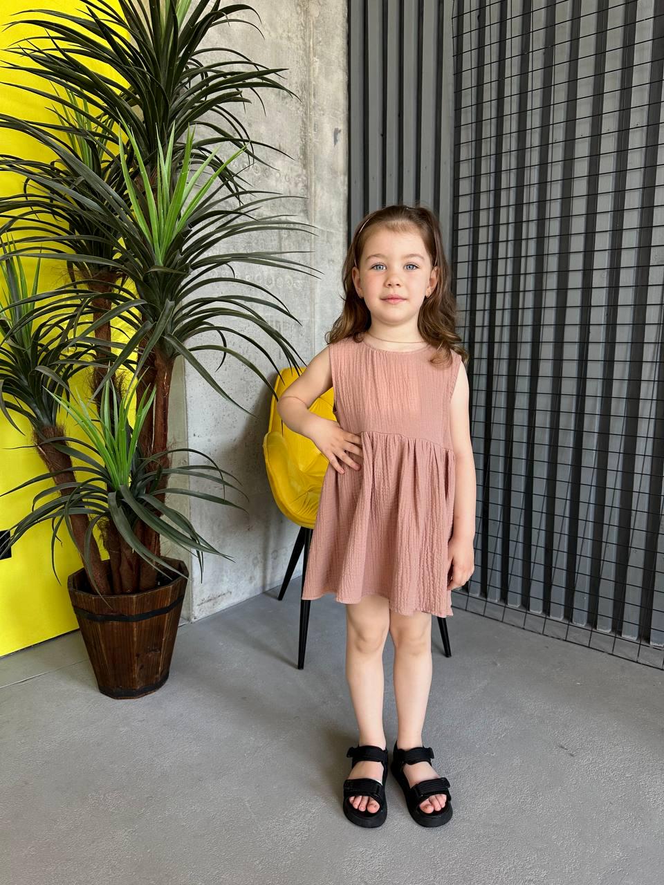 Платье детское муслин 140-146 см Шоколадный (Р5051-920/Д)