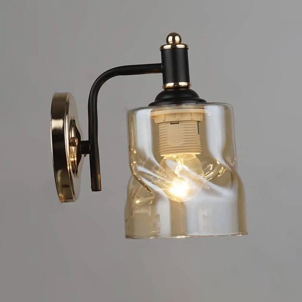 Світильник настінний Light House SR-19334/1W FG/BK 170х125х200 мм Чорний/Золотий/Бурштиновий