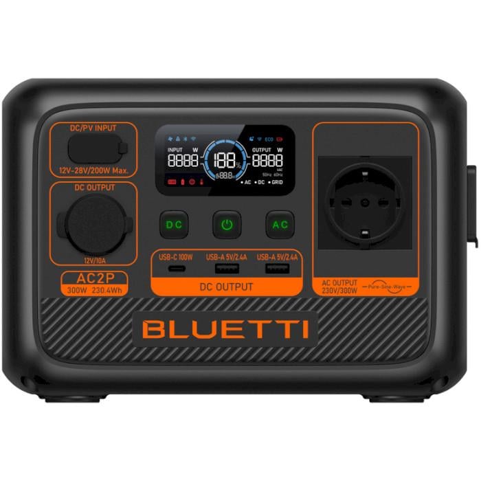 Зарядная станция Bluetti AC2P 230.4Wh 300W LiFePO4 Black Зарядная станция Bluetti AC2P 230.4Wh 300W LiFePO4 Black