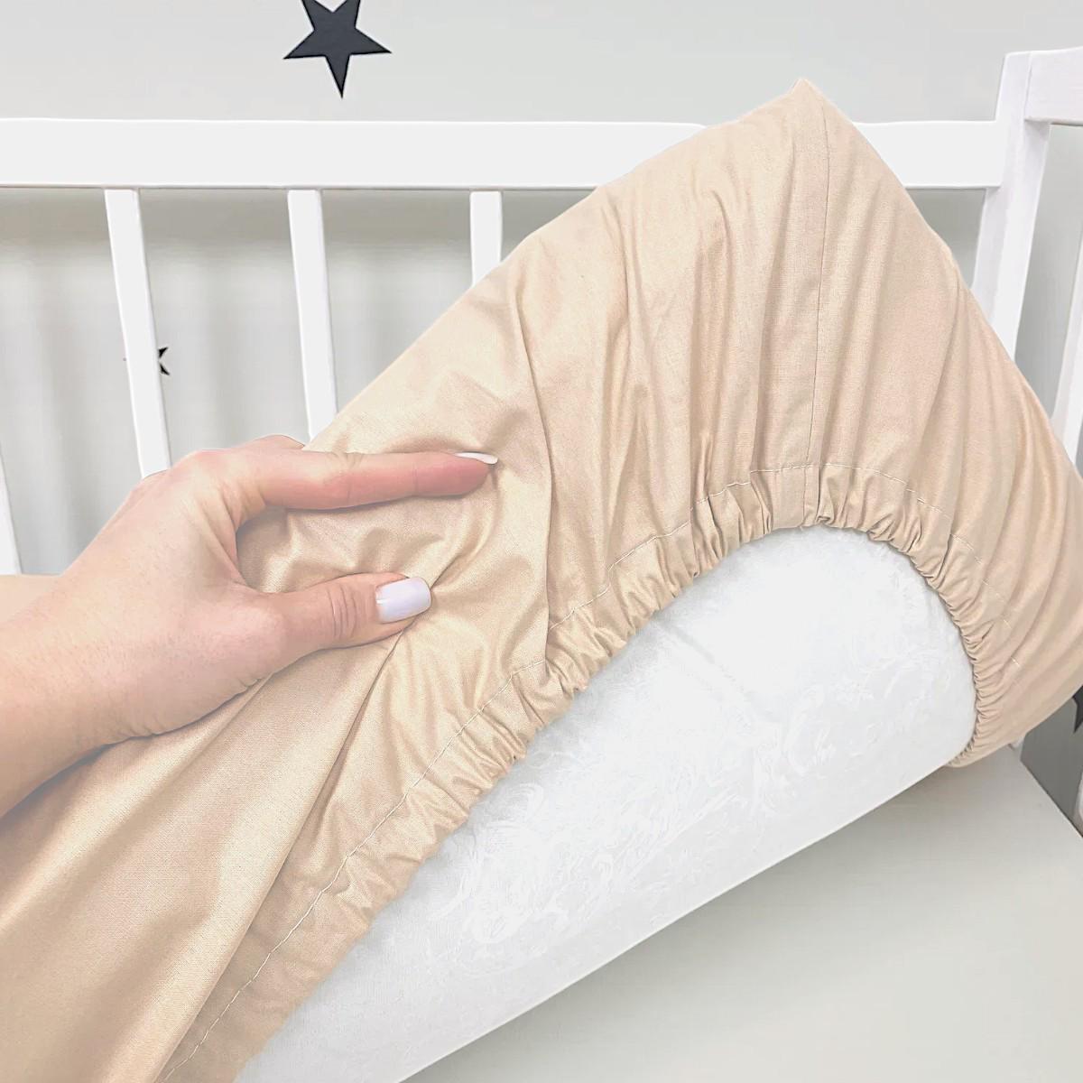 Простынь на резинке детская Bimbo 120х60 см Бежевый (28590) - фото 3 Простынь на резинке детская Bimbo 120х60 см Бежевый (28590) - фото 3