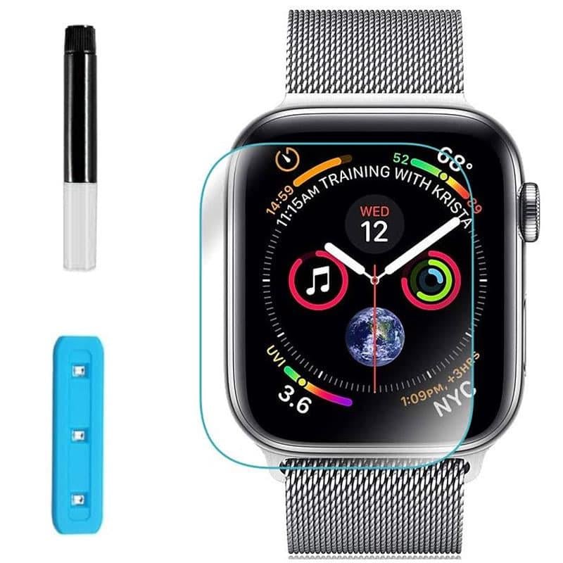 Защитное стекло противоударное 3D Nano Optics с УФ лампой для Apple Watch Series 7/8 41 мм Transparent (00000050978_1)