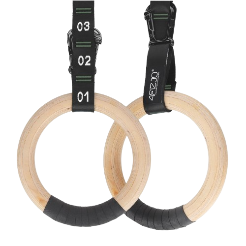 Кільця гімнастичні 4FIZJO дерев'яні регульовані Black/Green (P-5905973402736)