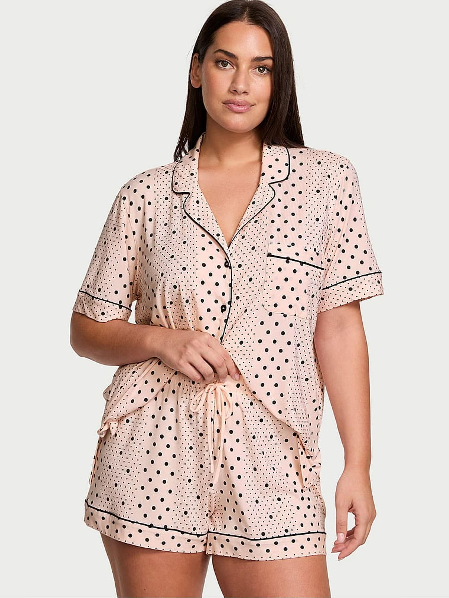 Піжама модал сорочка/шорти Victoria's Secret Modal Soft Short Pajama Set Pink Dot S Рожевий (26811536D)