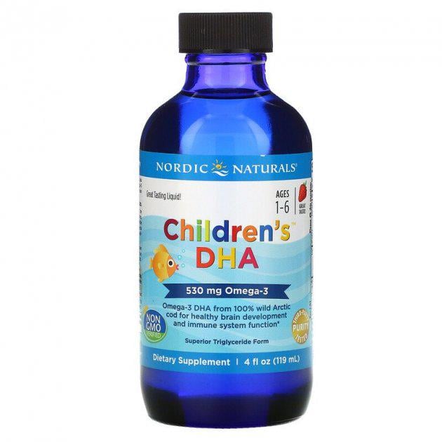 Жирные кислоты Nordic Naturals Children's DHA Клубника ДГК для детей 530 мг 119 мл (NOR-56780)