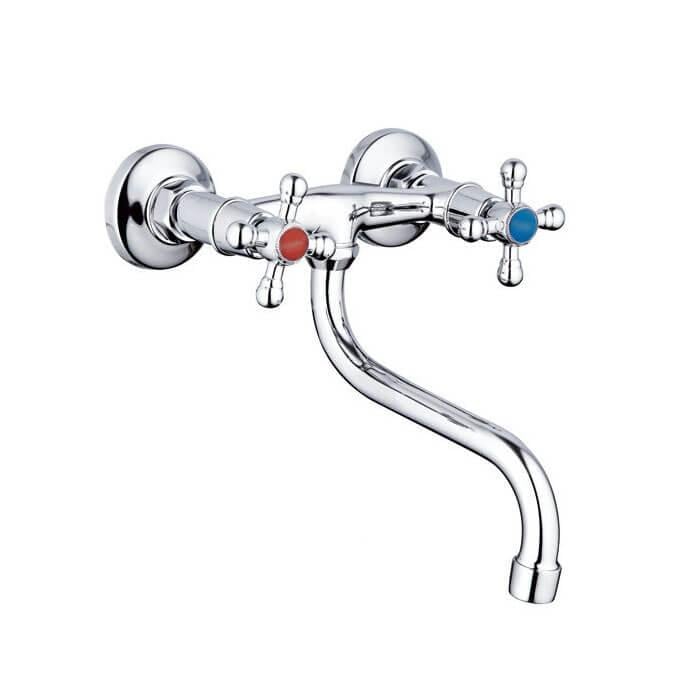 Смеситель для кухни Wezer TZK12-A605 1036581 настенный двухвентильный Хром (102259)