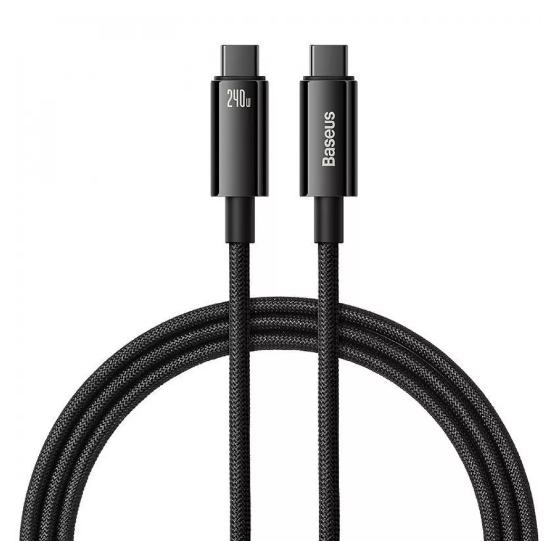Кабель BASEUS Tungsten Gold Type-C to Type-C 240W 1 м Black (CAWJ040001)