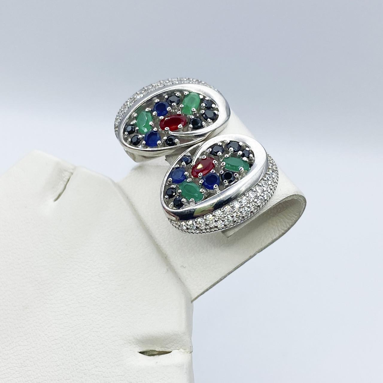 Серьги серебряные Вереск с фианитом 8,12 г (2152658742)