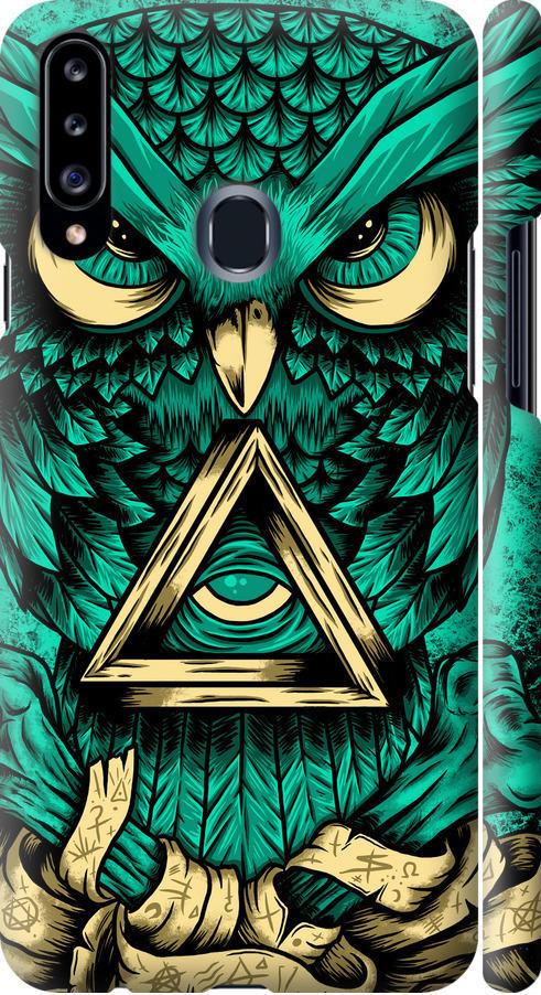 Чехол на Samsung Galaxy A20s A207F Сова Арт-тату (3971m-1775-42517)
