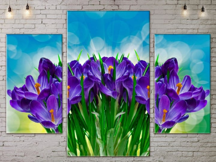Картина модульная ArtStar Крокусы ADFL0093 120х180 см 3 части