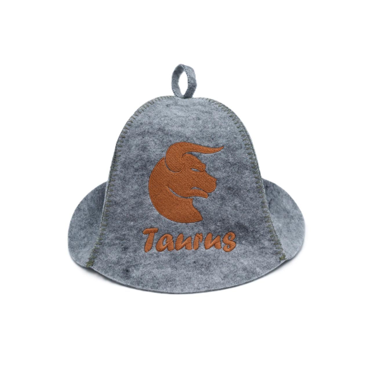 Шапка для бани Luxyart Зодиак Телец искусственный мех Серый (XL-112)