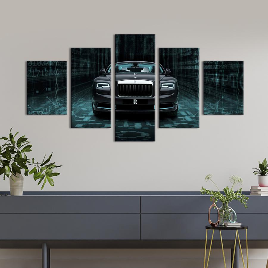 Картина на холсте Эффектный автомобиль Rolls-Royce Wraith 187x94 см (1395-52)