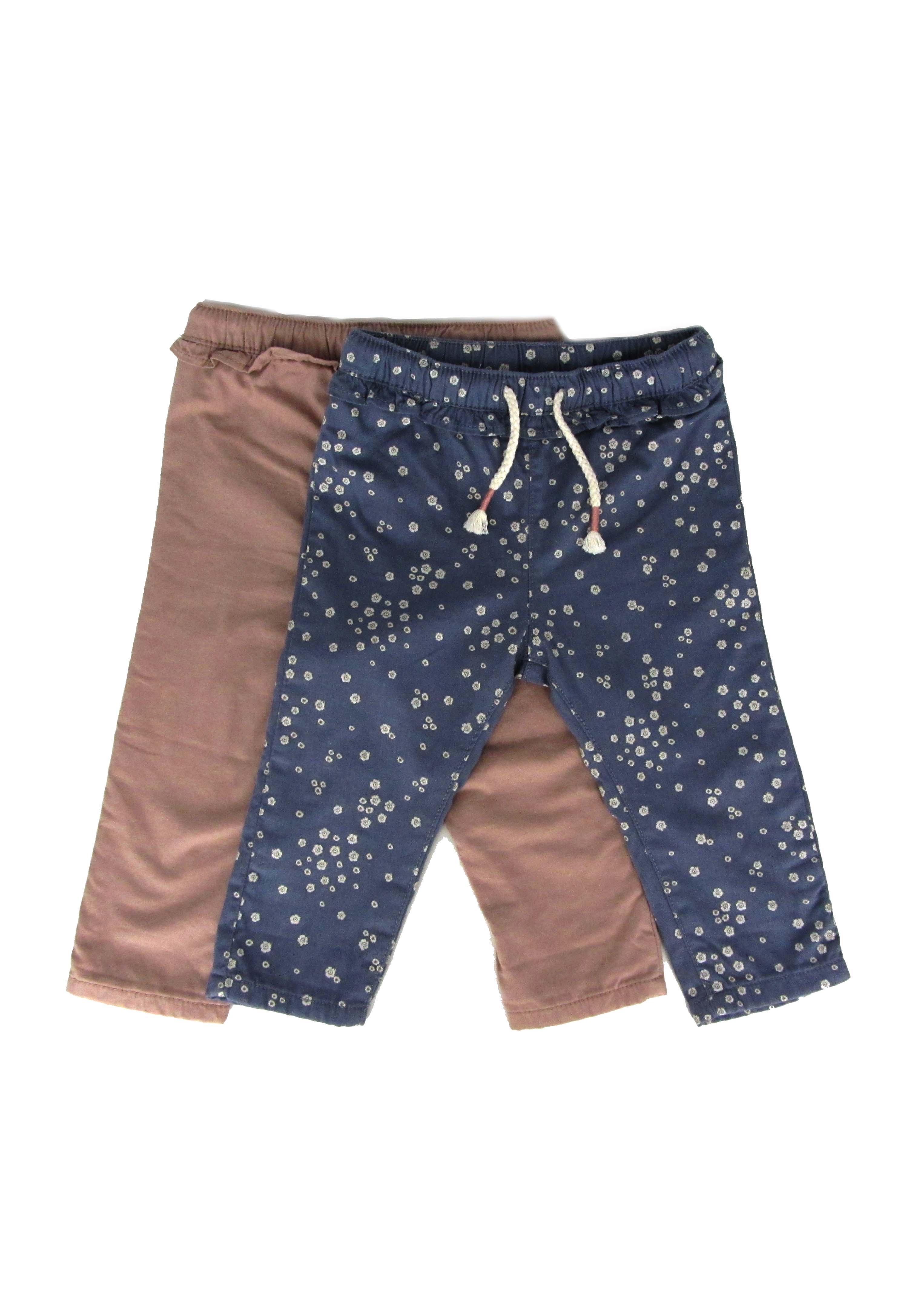 Штани H&M 2 шт. 74 см Синій/Рожевий (A8011077819)