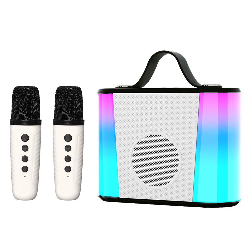 Караоке система беспроводная на два микрофона v6 переносная портативная с функцией смены голоса Белый Караоке система беспроводная на два микрофона v6 переносная портативная с функцией смены голоса Белый