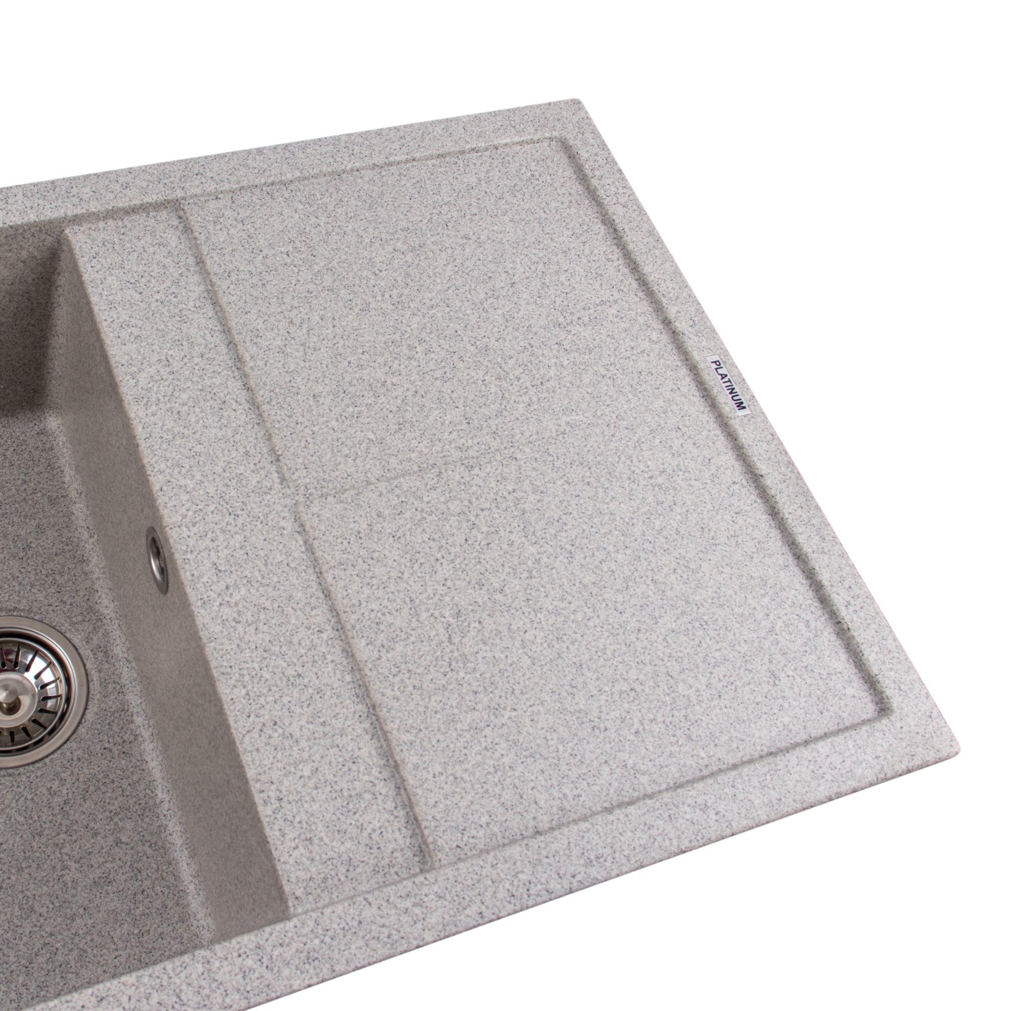 Мойка для кухни гранитная Platinum 7950 Selena матовая Серый - фото 3 Мойка для кухни гранитная Platinum 7950 Selena матовая Серый - фото 3
