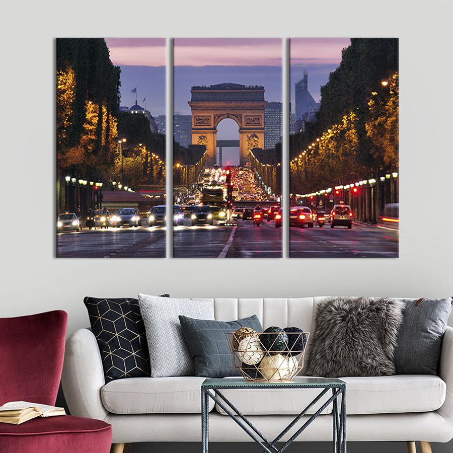 Модульная картина триптих Движение через Триумфальную арку 78x48 см (327-31)