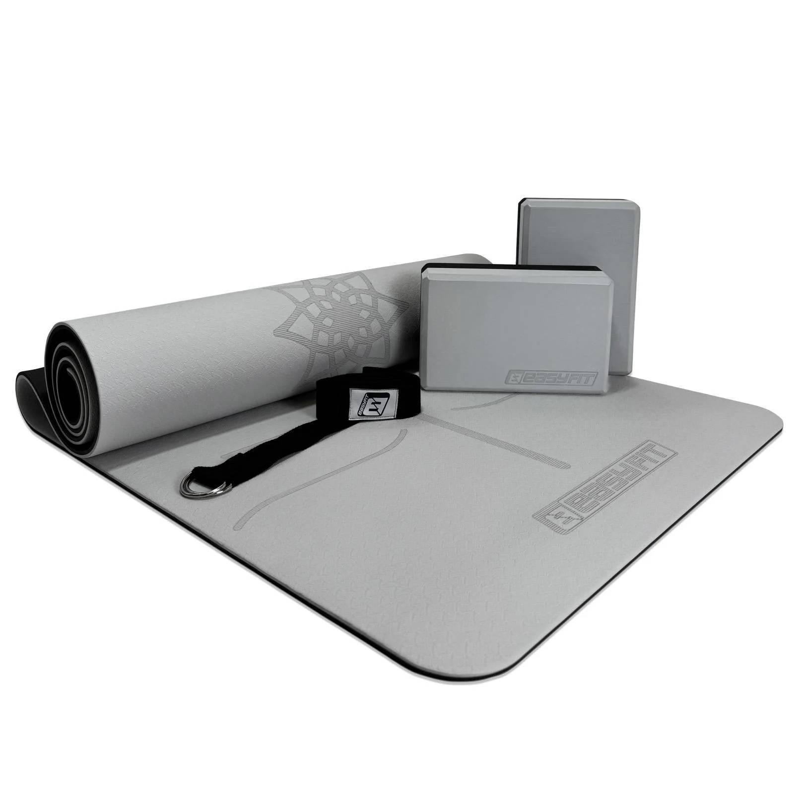Набор для йоги и фитнеса EasyFit Polarity Set PRO Stone коврик/два блока и ремень