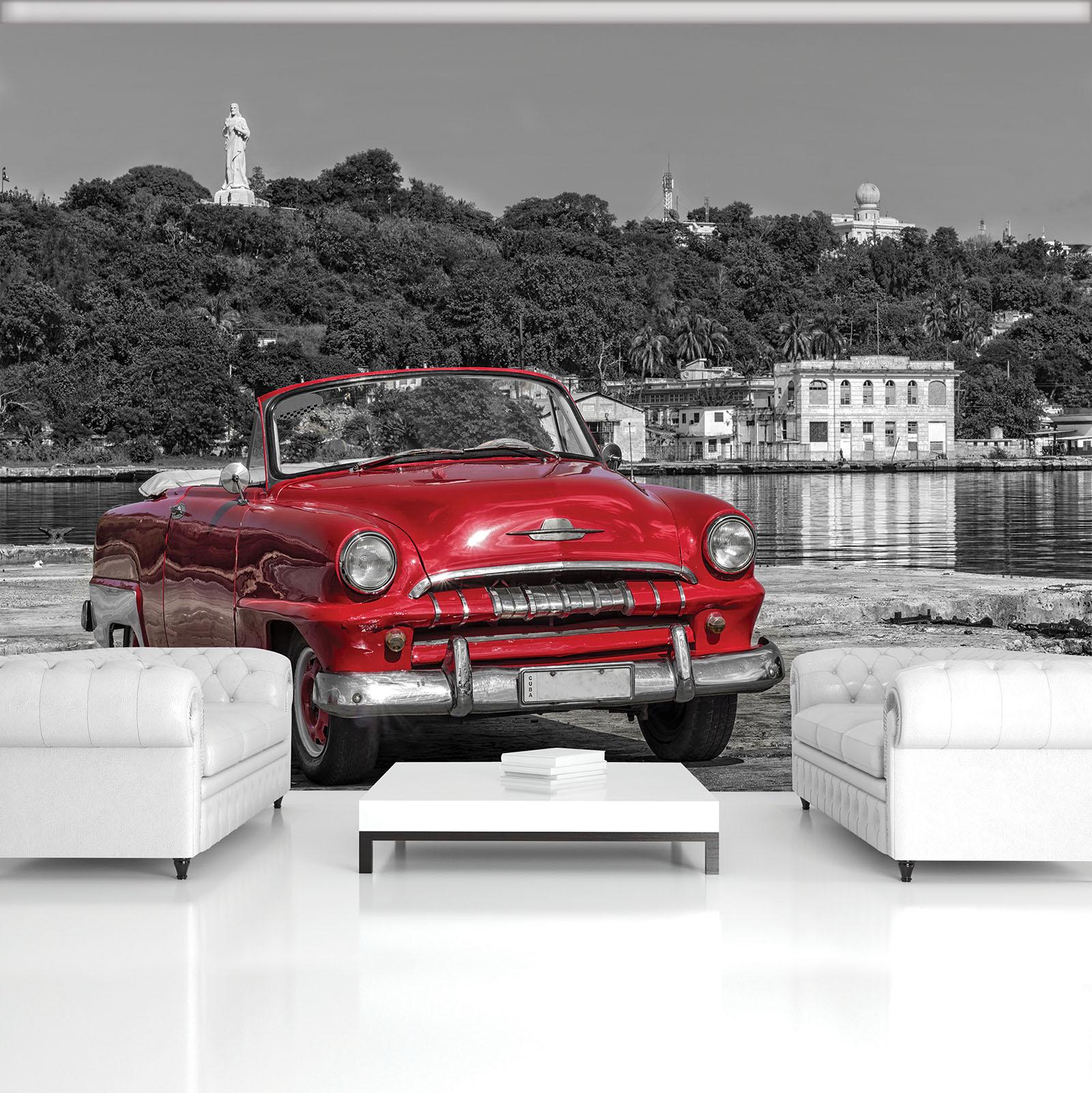 Фотошпалери флізелінові 3d старий червоний автомобіль з клеєм 254x184 см (11859V4) - фото 3 Фотошпалери флізелінові 3d старий червоний автомобіль з клеєм 254x184 см (11859V4) - фото 3