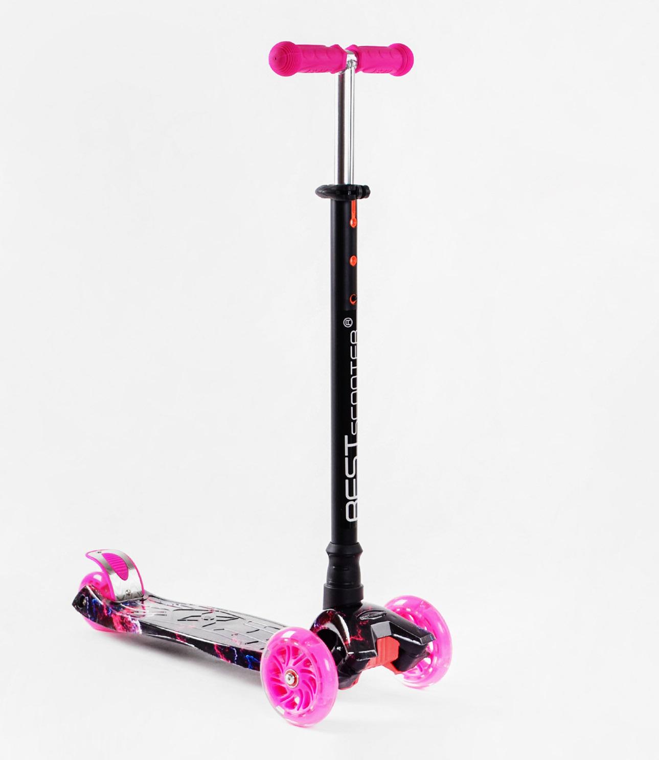 Самокат Maxi Best Scooter PU колеса алюминиевый руль Pink (114050)