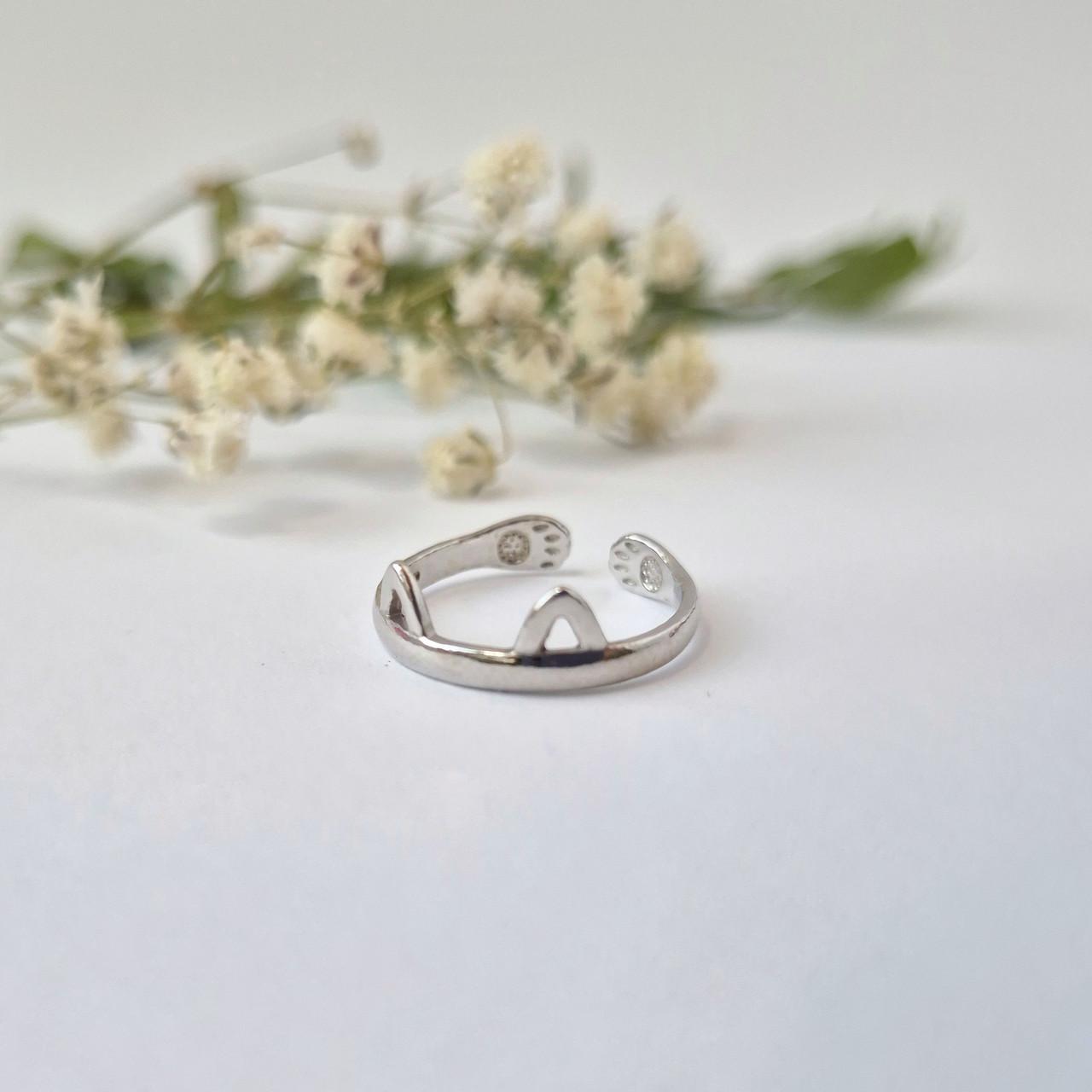 Кольцо без камней кот серебро 925 пробы родированное 0,99 г р. 16 (81687)