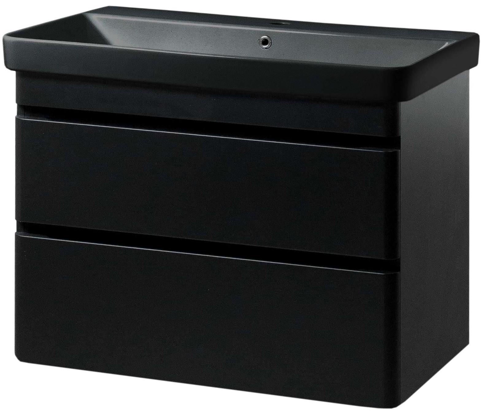 Тумба ЮВВІС Vivace ТПБ-2 Д 80 см з умивальником Vivace Чорний матовий (14891974)