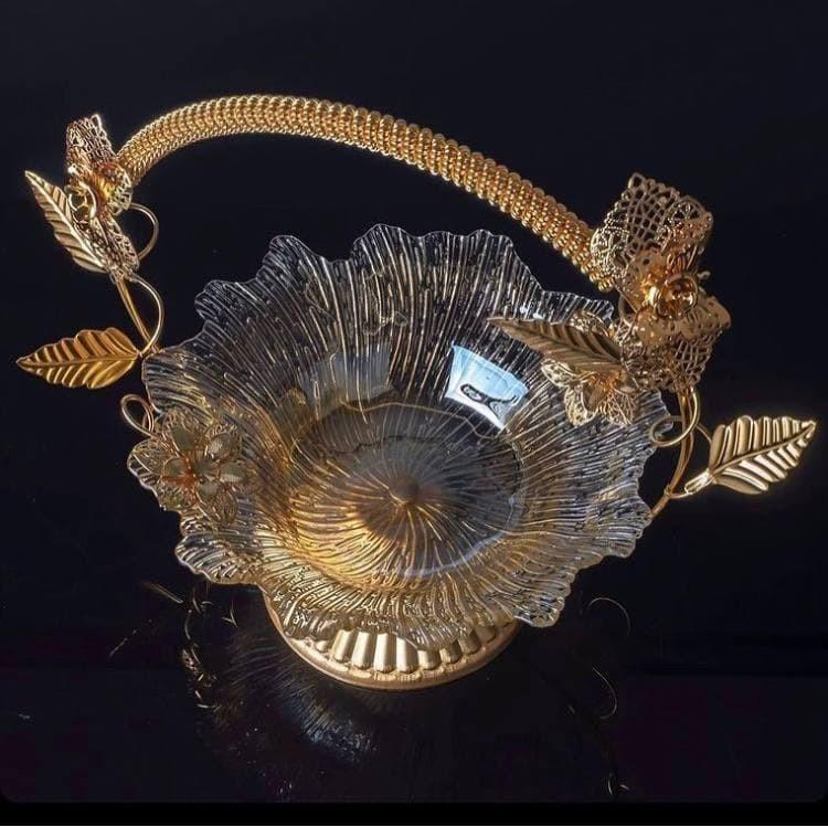 Фруктовниця Zeyve металева зі скляною основою ручної работи 28х28 см Золотий (S-80A) - фото 2 Фруктовниця Zeyve металева зі скляною основою ручної работи 28х28 см Золотий (S-80A) - фото 2