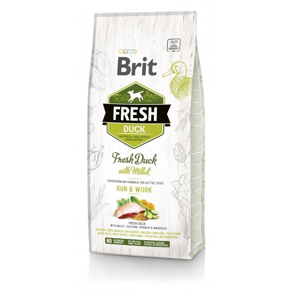 Корм сухой Brit Fresh Duck/Millet Active Run and Work для взрослых активных собак с уткой и пшеном 12 кг (8595602530816) Корм сухой Brit Fresh Duck/Millet Active Run and Work для взрослых активных собак с уткой и пшеном 12 кг (8595602530816)