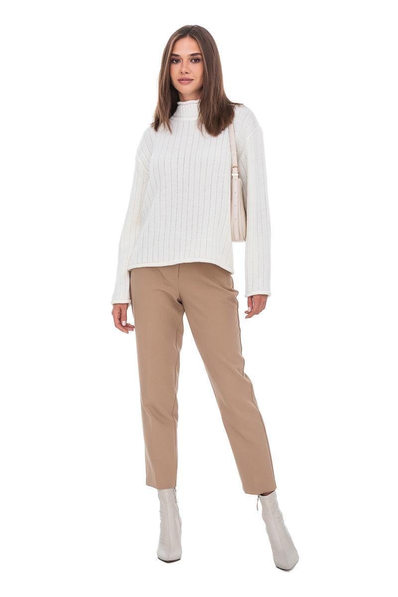 Джемпер с воротником-стойкой  SVTR р. 50-52 Молочный (557) - фото 2