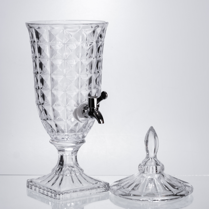 Лимонадница на ножке с краном из толстого стекла 2 л Прозрачный - фото 3