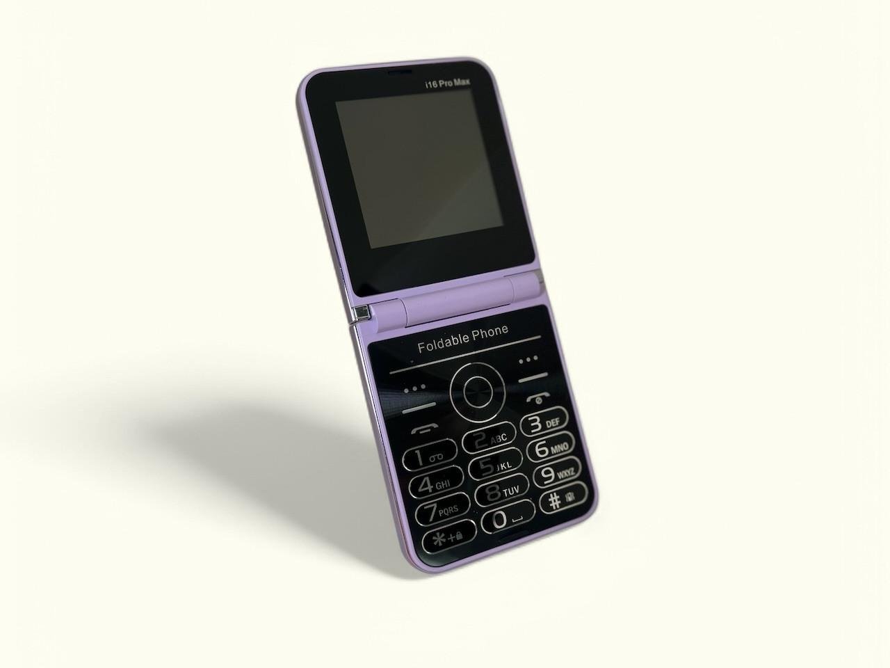 Кнопочный телефон складной мобильный SERVO Foldable Phone I16 Max 4SIM Фиолетовый