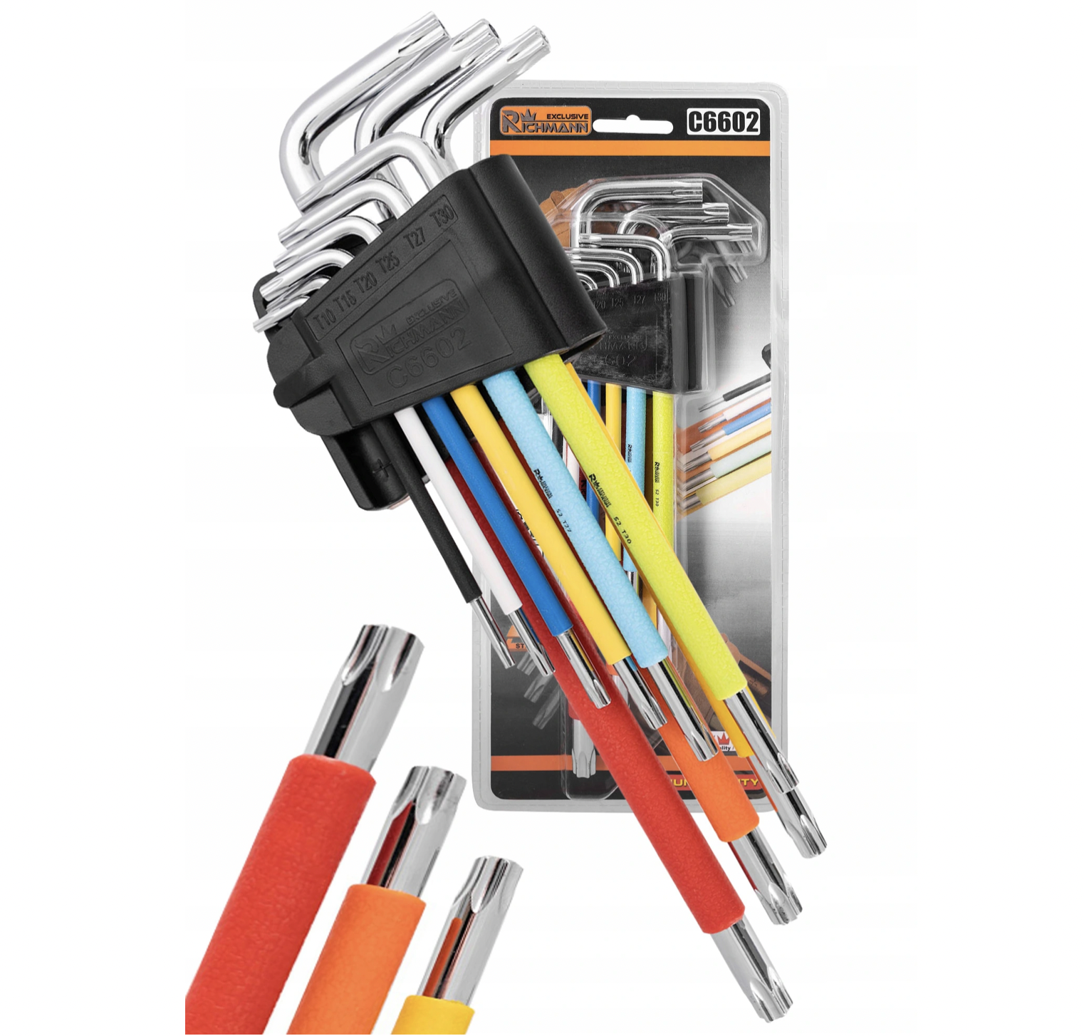 Набор Richmann двусторонних ключей звездочек TORX 9 шт. Т10-Т50 (C6602)