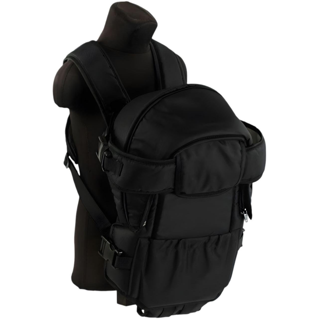 Рюкзак-кенгуру для немовлят з положенням лежачи знімний козирок з 2 місяців Чорний (28079054)