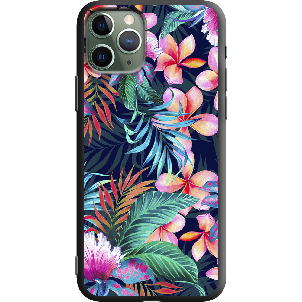 Чехол Boxface iPhone 11 Pro flowers in the tropics Черный силикон (38189-up1971-38277)