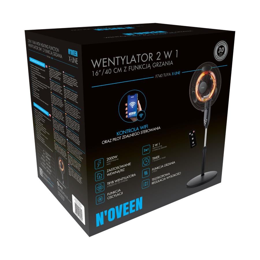 Вентилятор-обогреватель Tuya F740 WiFi Smart X-LINE 2в1 с пультом 220-240V 50/60 Гц 2000 Вт до 25 м2 (30547415) - фото 10