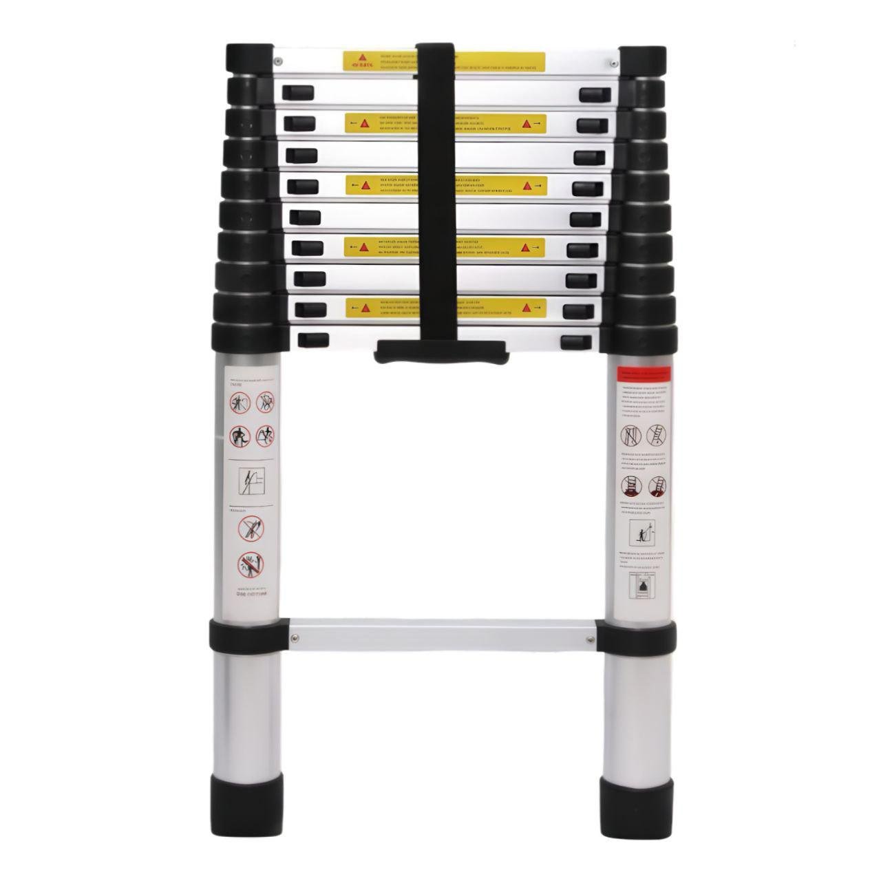 Лестница телескопическая 3 1 м из стали 0187/МК с противоскользящими опорами до 150 кг (31772557)