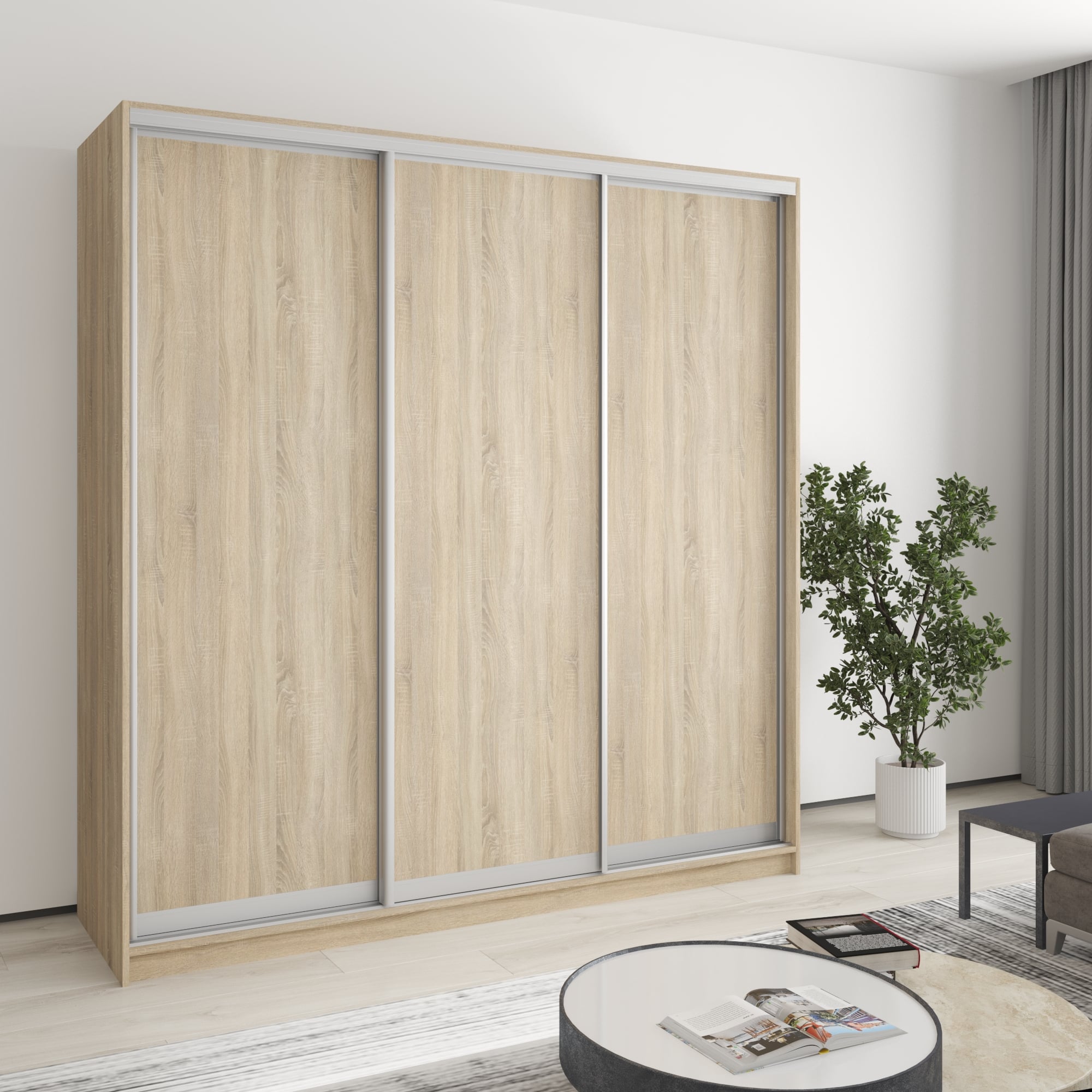 Шкаф-купе трехдверный Mebel Star Комбо AL MBS-3160 200х45х210 см Дуб сонома (1004329) Шкаф-купе трехдверный Mebel Star Комбо AL MBS-3160 200х45х210 см Дуб сонома (1004329)