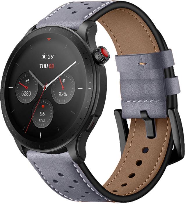 Ремінець шкіряний Classico для Amazfit GTR 4 22 мм Grey (31084-33)