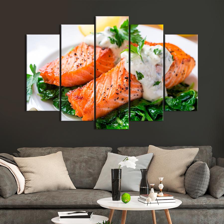Настінний декор Запечений лосось із вершковим соусом 112x68 см (A497-5)