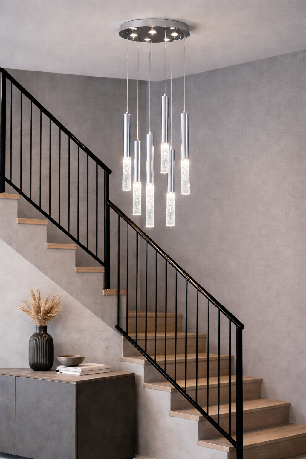 Люстра Icicle стеклянные плафоны LED 25W Хром (2034/6SL)