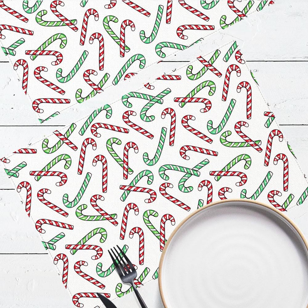 Салфетка тканевая сервировочная Presentville под тарелку Новогодние леденцы 40х27 см 2 шт. (SRVS_O_23NG029)