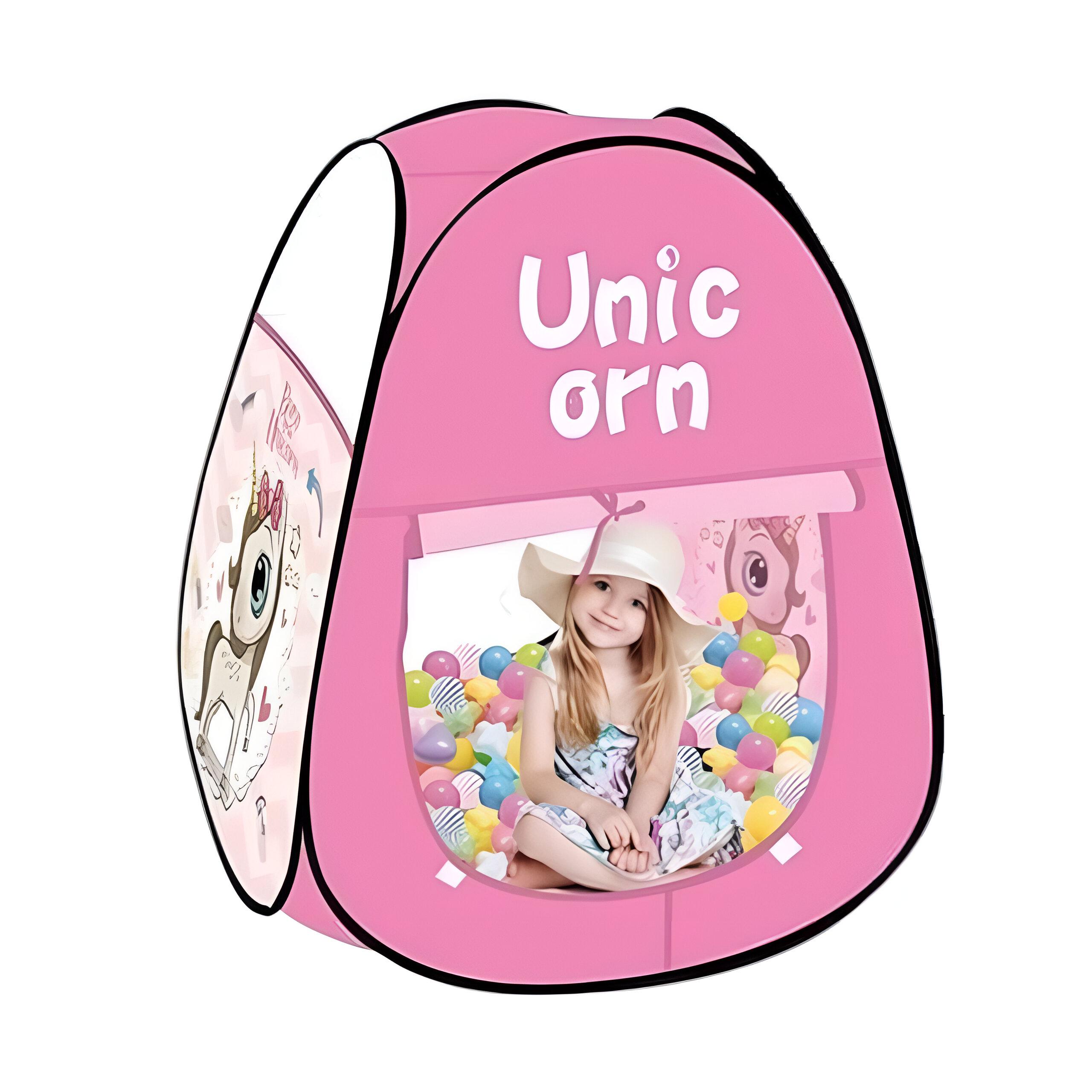 Ігровий намет "Єдиноріг" 568-59 65x65x90 см Рожевий - фото 1 Ігровий намет "Єдиноріг" 568-59 65x65x90 см Рожевий - фото 1