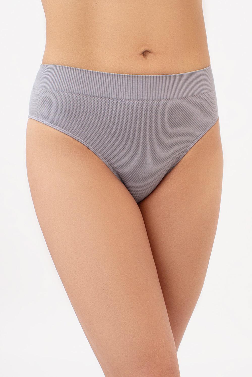 Труси бразиліана жіночі Giulia BRASILIAN BRIEFS GRAIN безшовні S/M Grey (4823116930285)