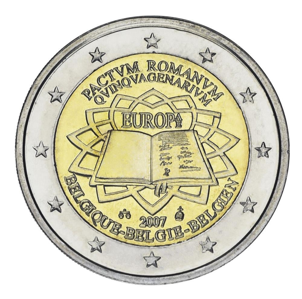 Коллекционная монета Бельгия 2 евро 2007 Римский договор UNC (KM#247)