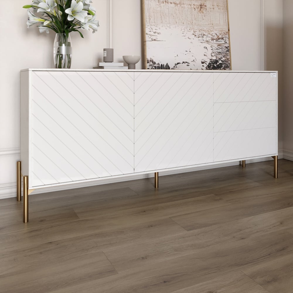 Комод Lion Амарант 158,5x39x77 см Бетон/Белый (LION-041955)