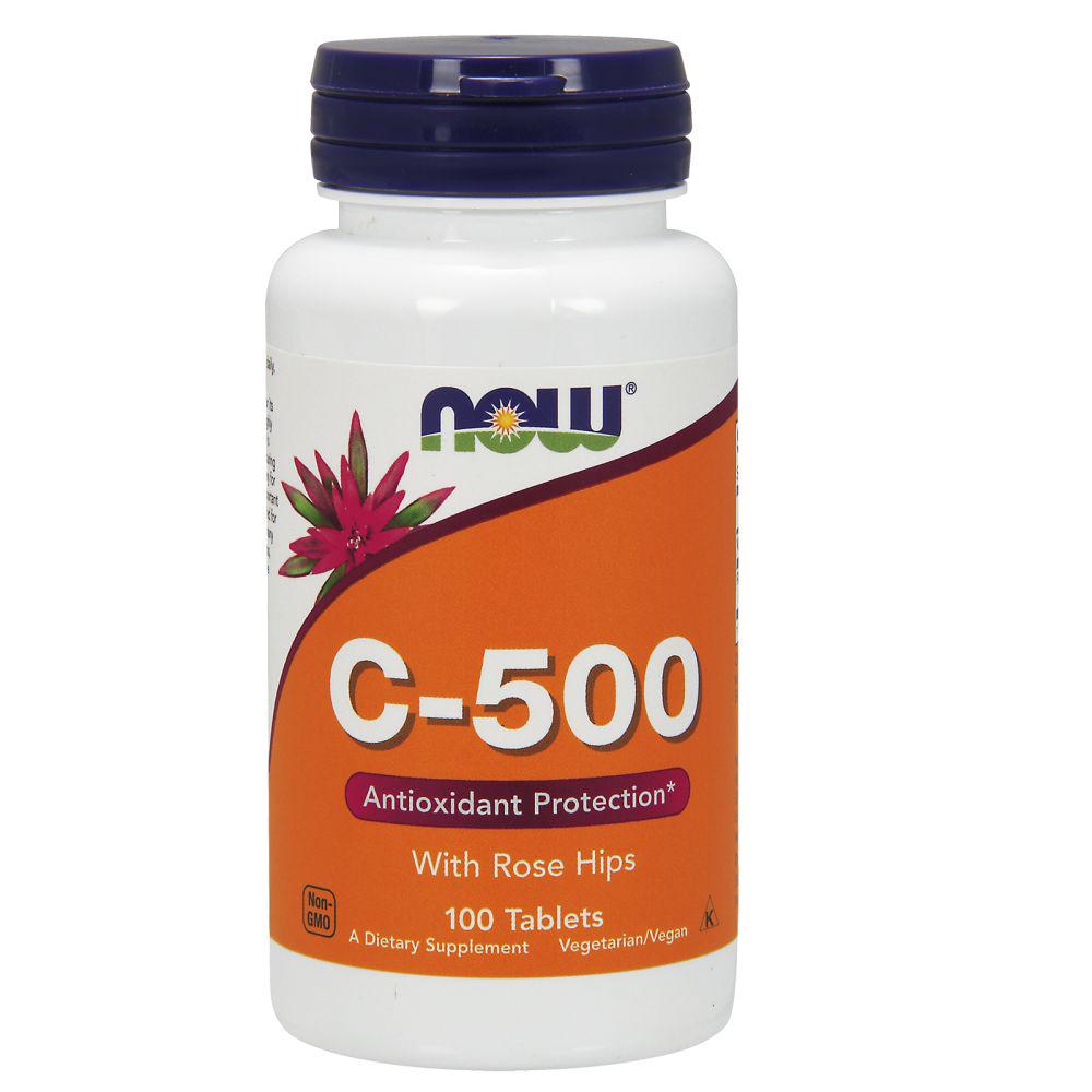 Витамин C-500 NOW C-500 with Rose Hips с шиповником 100 tabs