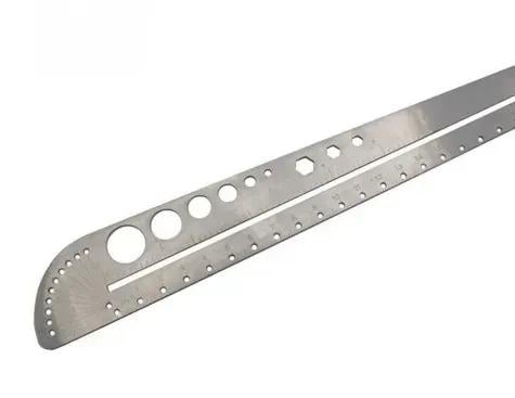 Линейка разметочная стальная многофункциональная с отверстиями 260 мм (28545799) - фото 6 Линейка разметочная стальная многофункциональная с отверстиями 260 мм (28545799) - фото 6