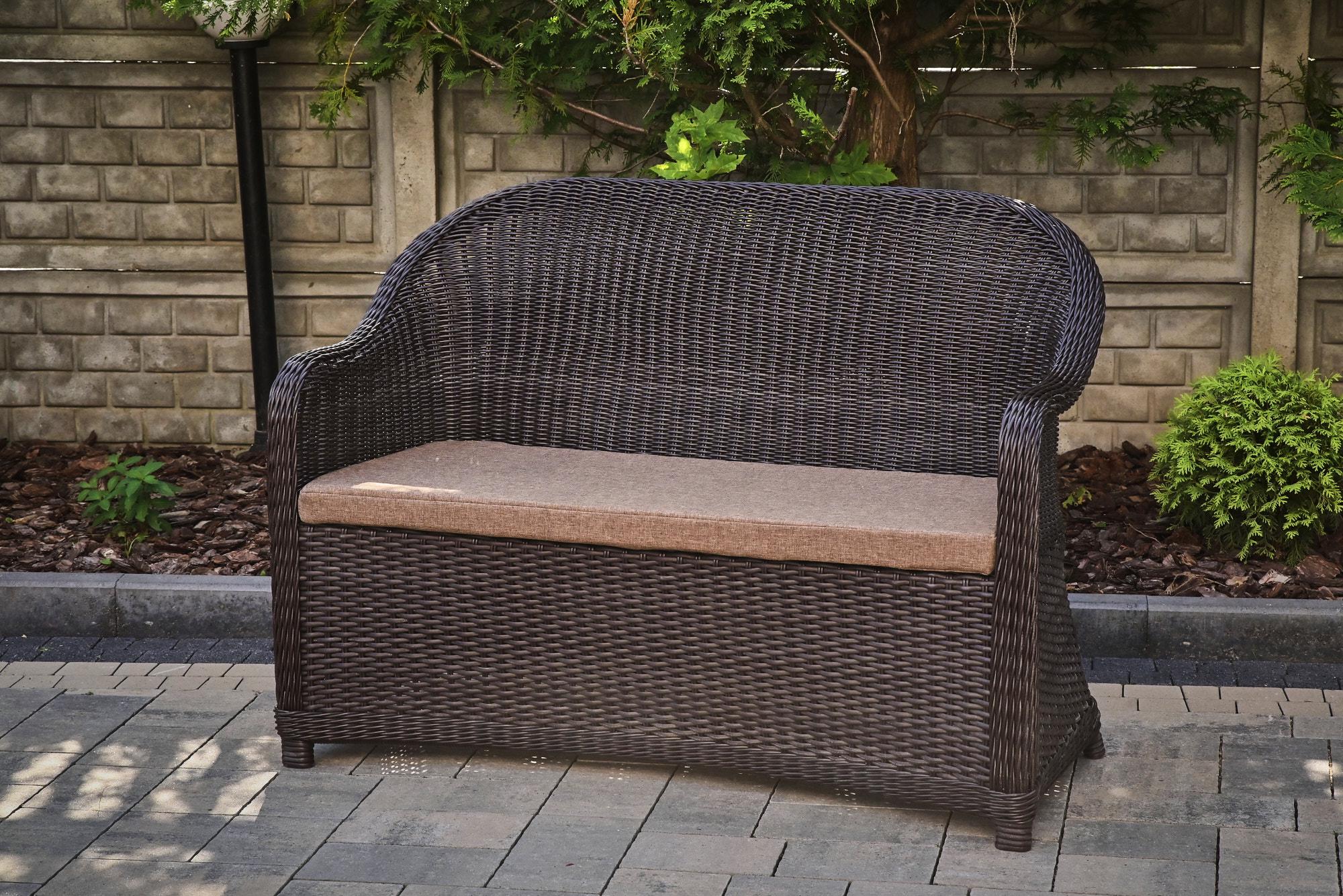 Диван садовий Rattwood з ротанга Офелія Коричневий (33982524)