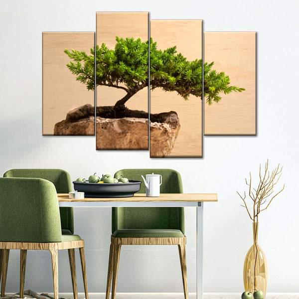 Модульная картина KIL Art Дерево на камне из четырех частей 129x90 см (M4_L_105)