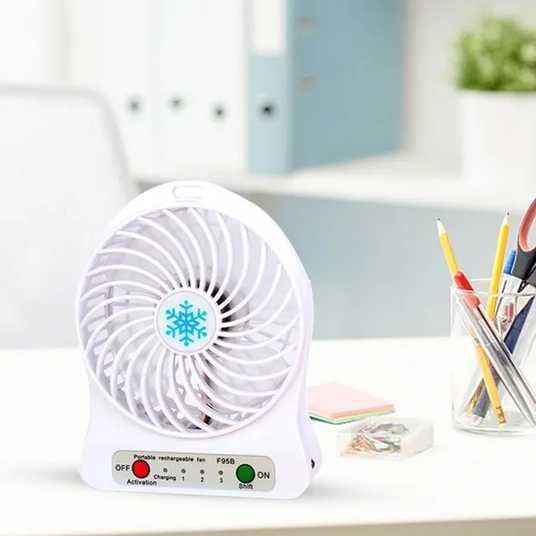 Вентилятор настільний Mini Fan USB на акумуляторі 14х10х4 см Білий (MX-3288-11318B) - фото 3 Вентилятор настільний Mini Fan USB на акумуляторі 14х10х4 см Білий (MX-3288-11318B) - фото 3