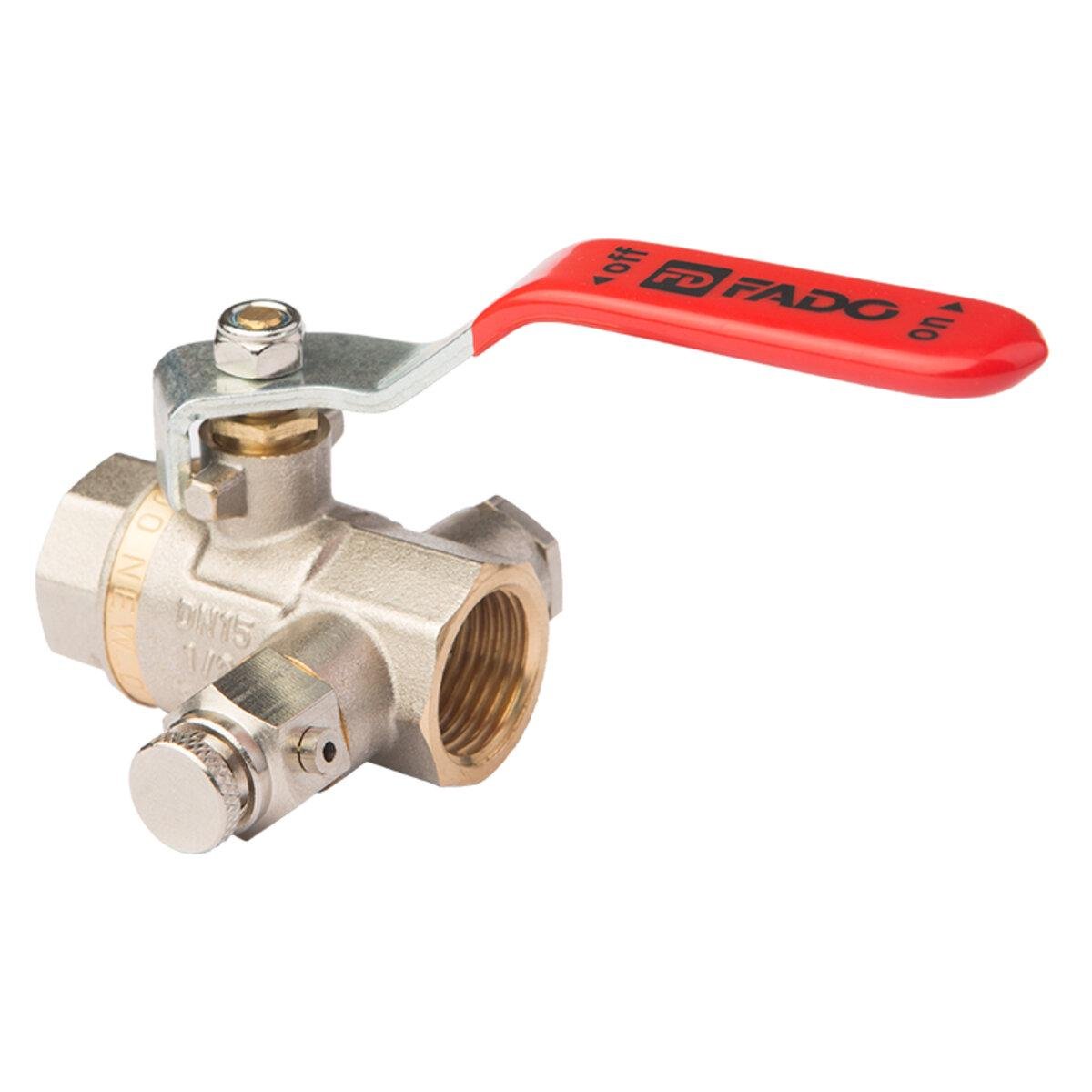 Кран шаровой FADO S.r.l 1/2" ВВ со спускником (TK-KS01)