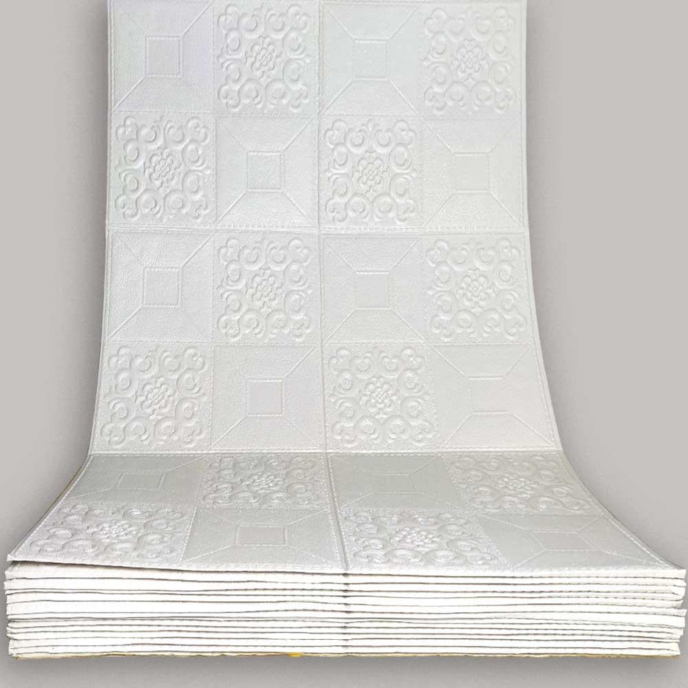 3D-панель самоклеющаяся Sticker Wall Квадраты/Узоры рулон 700х2800х3 мм Белый (R114-3)